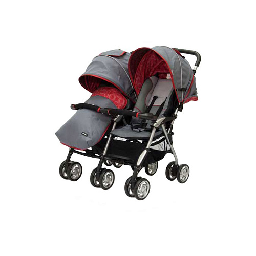 Коляска для двойни Jetem Elegant Twin, (Light Gray/Red)