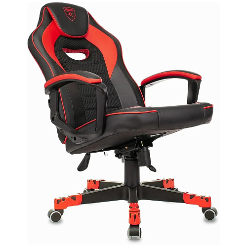 Кресло для геймера Zombie GAME 16 черный/красный эко.кожа/ткань крестов. пластик