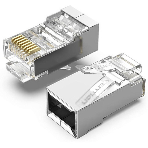 RJ45 коннектор (обжимной) кат6 FTP экранированный Vention (IDCR0-10) 10шт