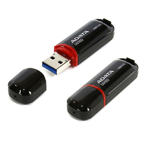 USB Flash накопитель 64GB A-Data DashDrive UV150 (AUV150-64G-RBK) Черный/Красный