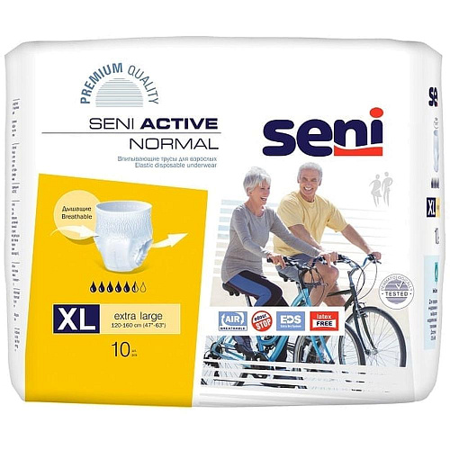Seni Трусы впитывающие Active Normal, 120-160 см., XL (10 шт.)