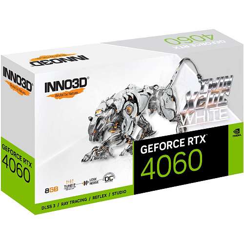 Видеокарта Inno3D GeForce RTX 4060 8192Mb, Twin X2 OC White 8G (N40602-08D6X-173051W) 1xHDMI, 3xDP, Ret