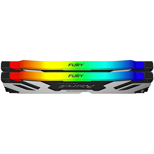 Модуль памяти DIMM 96Gb 2х48Gb DDR5 PC51200 6400MHz Kingston Fury Renegade RGB Silver (KF564C32RSAK2-96)