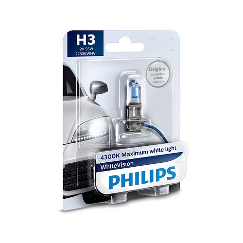 Автомобильная лампа H3 55W White Vision 1 шт. Philips