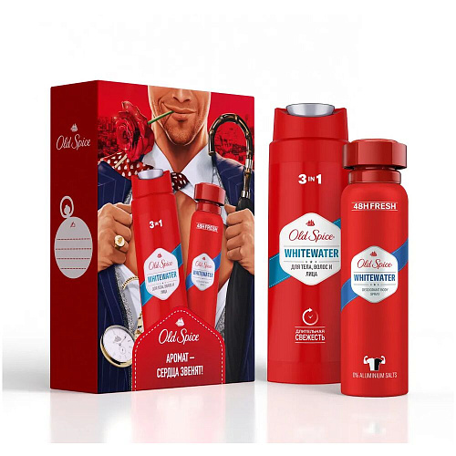 Old Spice Подарочный набор "Whitewater" (Гель для душа 3в1, 250 мл. + Дезодорант-спрей, 150 мл.)