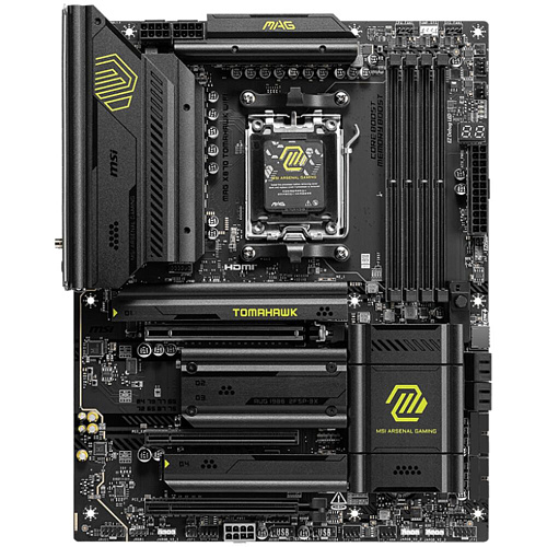 Материнская плата MSI MAG X870 Tomahawk WiFi Socket-AM5 AMD X870 4xDDR5, 4xSATA3, RAID, 4xM.2, 3xPCI-E16x, 5xUSB3.2, 1xUSB3.2 Type C, DP, HDMI, WiFi, 5Glan, ATX Ret