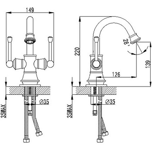 Смеситель для раковины Berholm Coruna CORSB00B01