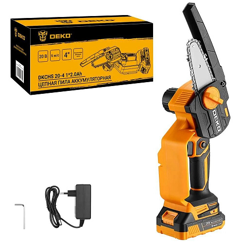 Аккумуляторная пила Deko DKCHS 20-4, 20В, 1x2.0Ач 063-4480