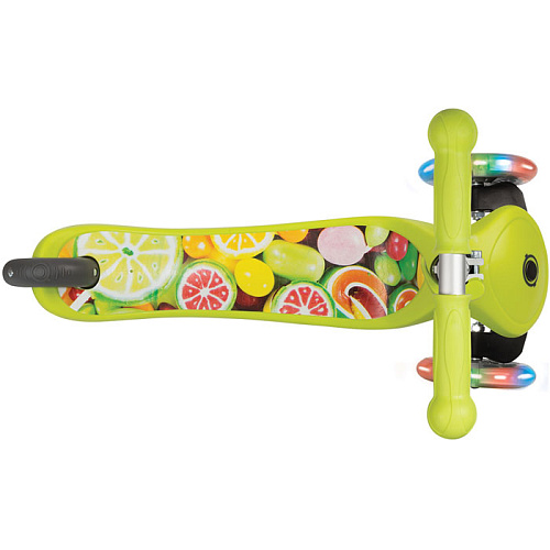 Самокат Globber Primo Fantasy с 3 светящимися колесами (Fruitness Lime Green)