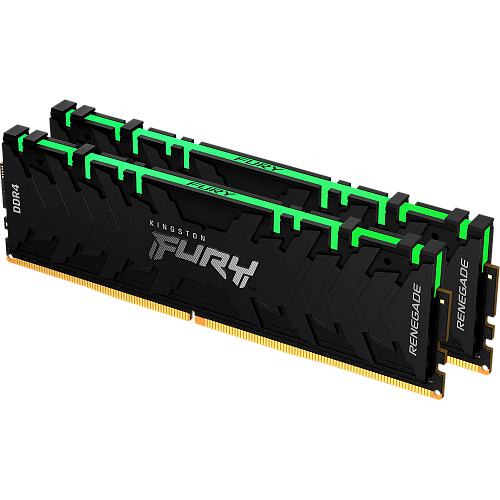 Модуль памяти DIMM 16Gb 2х8Gb DDR4 PC25600 3200MHz Kingston Fury Renegade RGB Black (KF432C16RBAK2/16)
