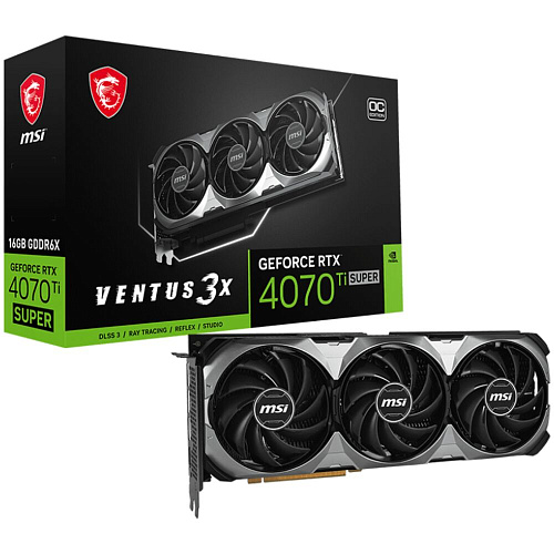 Видеокарта MSI GeForce RTX 4070 Ti Super 16384Mb, Ventus 3X OC 16G (RTX 4070 Ti Super 16G Ventus 3X OC ) 1xHDMI, 3xDP, Ret