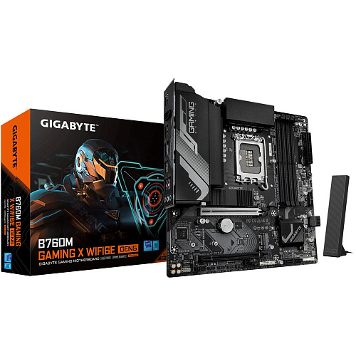 Материнская плата Gigabyte B760M Gaming X WiFi6E GEN5 B760 Socket-1700 4xDDR5, 4xSATA3, RAID, 2xM.2, 2xPCI-E16x, 4xUSB3.2, DP, HDMI, WiFi, 2.5Glan, mATX