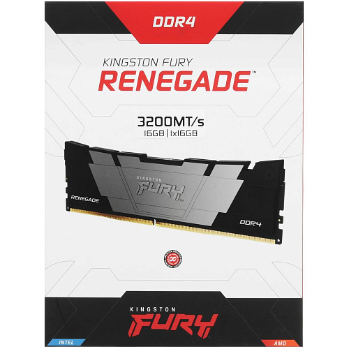 Модуль памяти DIMM 16Gb DDR4 PC25600 3200MHz Kingston Fury Renegade Black (KF432C16RB12/16)