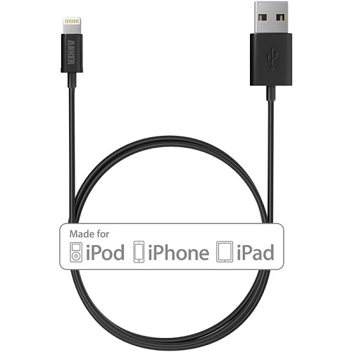 Автомобильное зарядное устройство Anker PowerDrive 2 4.8A, 2xUSB(2.4A+2.4A), кабель Lightning, черный (B2310011)