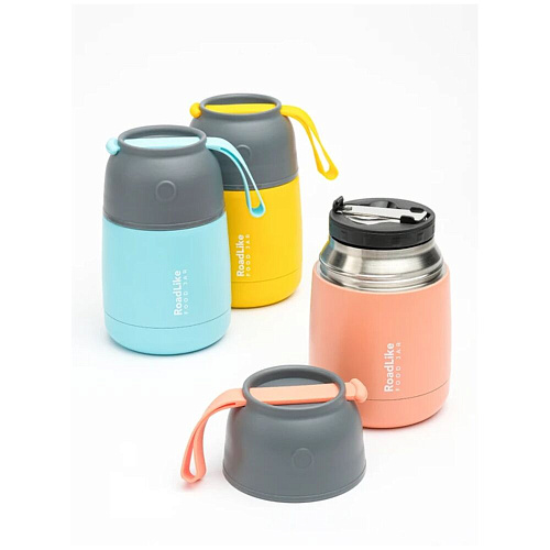 RoadLike Термос для еды Jar, коралл, 0,42 л.