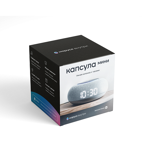 Умная колонка Капсула Мини с голосовым помощником Маруся от VK Grey