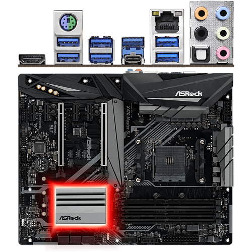 Материнская плата ASRock X470 MASTER SLI X470 Socket-AM4, 4xDDR4, 6xSATA3, 2xM2.0, 6xUSB3.1, 1xPCI-E16x, HDMI, GLAN, ATX