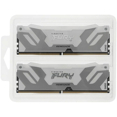 Модуль памяти DIMM 64Gb 2х32Gb DDR5 PC51200 6400MHz Kingston Fury Renegade RGB White XMP (KF564C32RWAK2-64)