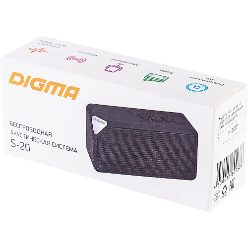 Портативная bluetooth-колонка Digma S-20 Black