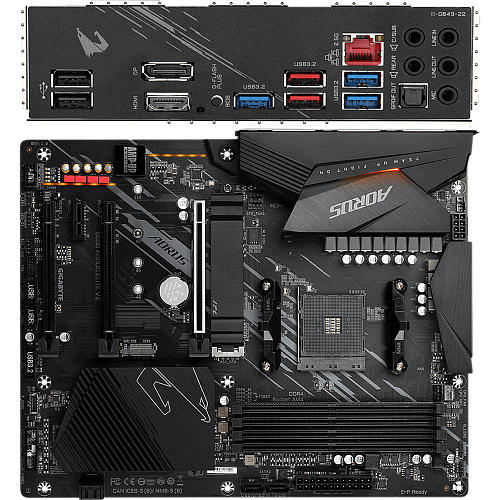 Материнская плата Gigabyte B550 AORUS Elite V2 Socket-AM4 AMD B550 4xDDR4, 4xSATA3, RAID, 2xM.2, 3xPCI-E16x, 6xUSB3.2, DP, HDMI, Glan, ATX Ret