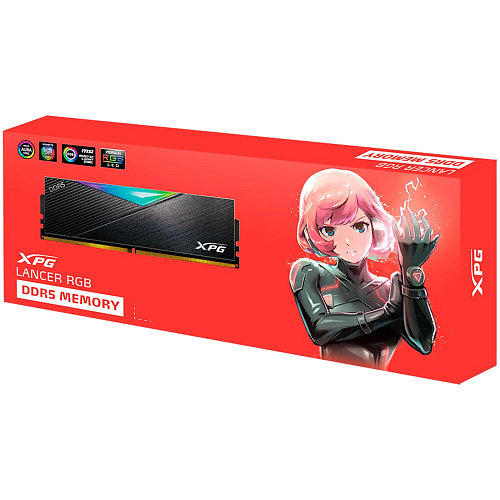Модуль памяти DIMM 16Gb DDR5 PC48000 6000MHz ADATA Lancer Blade RGB Black (AX5U6000C3016G-SLABRBK)