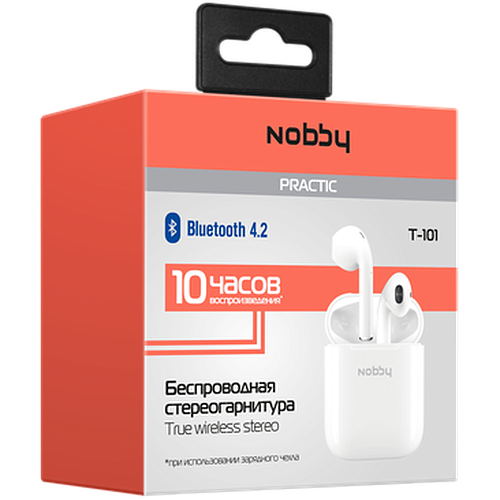 Bluetooth гарнитура Nobby Practic T-101 White