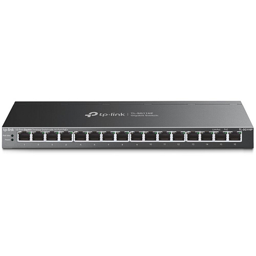 Коммутатор TP-LINK TL-SG116P  неуправляемый 16x1000BASE-T, metal case PoE+