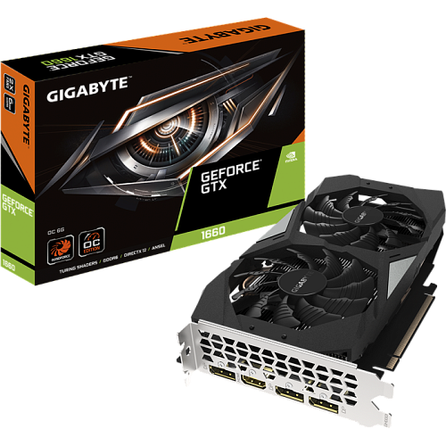 Видеокарта Gigabyte GeForce GTX 1660 6144Mb, GV-N1660OC-6GD HDMI, 3xDP Ret