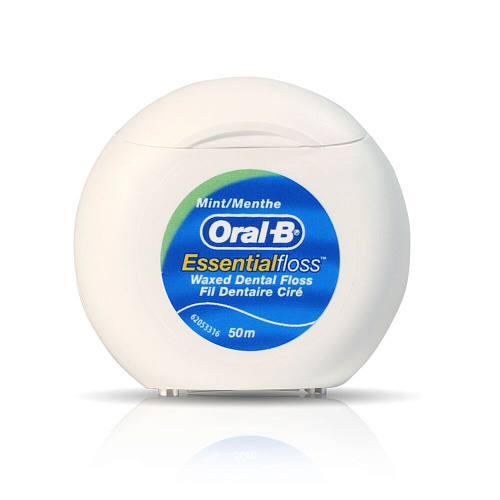 Oral-B Зубная нить Essential вощеная, мята, 50 м.