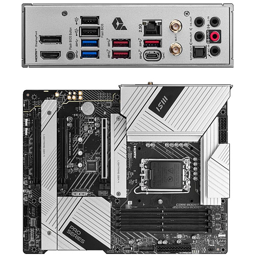 Материнская плата MSI Pro Z790-A Max WiFi Z790 Socket-1700 4xDDR5, 6xSATA3, RAID, 4хM.2, 3xPCI-E16x, 5xUSB3.2, 1xUSB3.2 Type C, DP, HDMI, WiFi, 2.5Glan, ATX УЦЕНКА