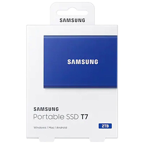 Внешний SSD-накопитель 2Tb Samsung T7 MU-PC2T0H/WW (SSD) USB 3.2 Type C Синий