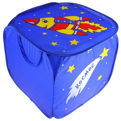 Корзина для игрушек Наша Игрушка Космос с ручками и крышкой