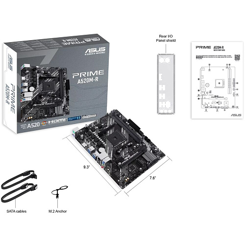 Материнская плата ASUS Prime A520M-R A520 Socket AM4 2xDDR4, 4xSATA3, RAID, 1xM.2, 1xPCI-E16x, 4xUSB3.2, HDMI, Glan, mATX