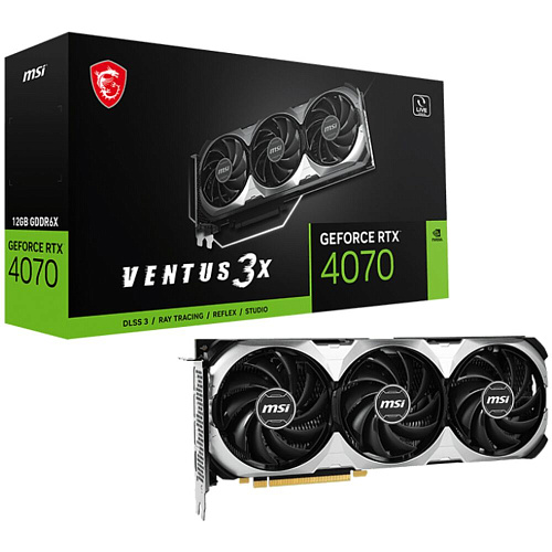 Видеокарта MSI GeForce RTX 4070 12288Mb, Ventus 3X 12G (RTX 4070 Ventus 3X 12G) 1xHDMI, 3xDP, Ret