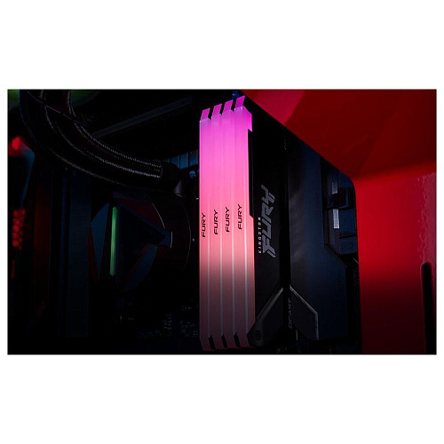 Модуль памяти DIMM 16Gb 2х8Gb DDR4 PC25600 3200MHz Kingston Fury Beast RGB Black (KF432C16BB2AK2/16) УЦЕНКА