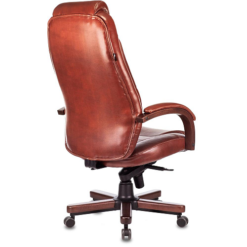 Кресло руководителя Бюрократ T-9923WALNUT светло-коричневый Leather Eichel кожа крестовина металл/дерево