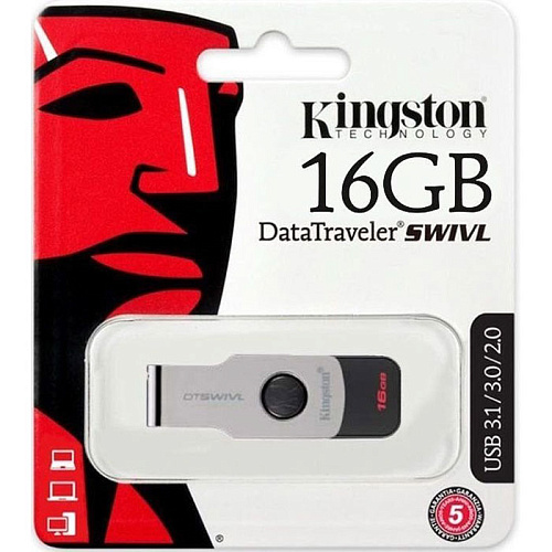 USB Flash накопитель 16GB Kingston DataTraveler SWIVL (DTSWIVL/16GB) USB 3.0 Черный