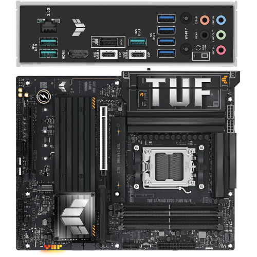 Материнская плата ASUS TUF Gaming X870-Plus WiFi X870 Socket AM5 4xDDR5, 2xSATA3, RAID, 4xM.2, 2xPCI-E16x, 7xUSB3.2, 2xUSB3.2 Type C, DP, HDMI, WiFi, 2,5Glan, ATX