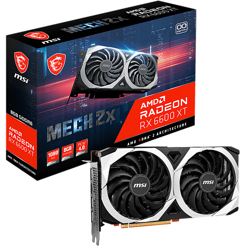 Видеокарта MSI 8192Mb RX 6600 XT Mech 2X OC (RX 6600 XT Mech 2X 8G OC) 3xDP, HDMI, Ret