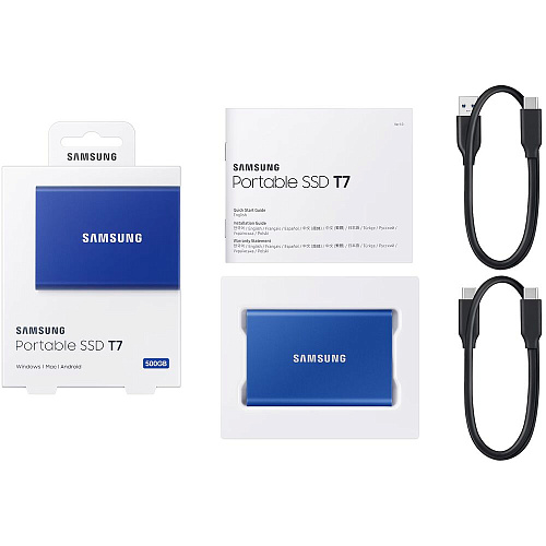Внешний SSD-накопитель 500Gb Samsung T7 MU-PC500H/WW (SSD) USB 3.2 Type C Синий
