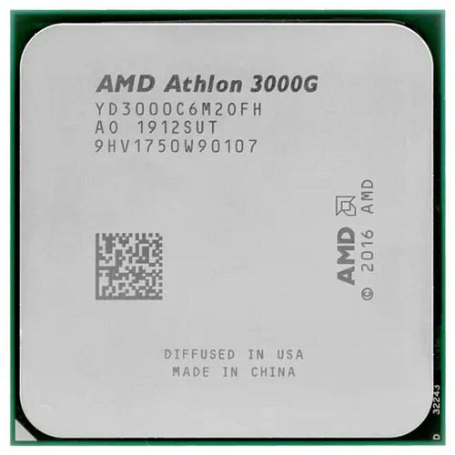 Процессор AMD Athlon 3000G, 3.5ГГц, 2-ядерный, L3 4МБ, Сокет AM4, OEM