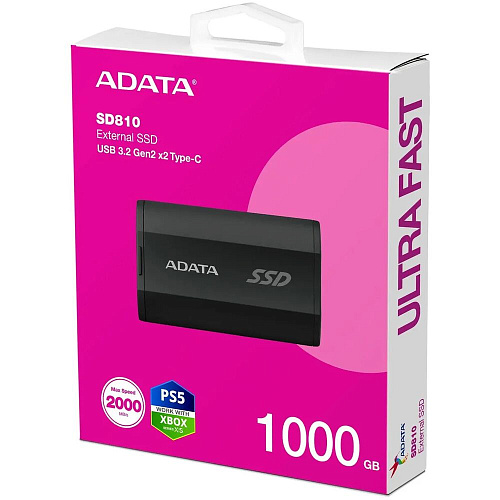 Внешний SSD-накопитель 1Tb A-DATA SD810 SD810-1000G-CBK (SSD) USB 3.1 Type C черный