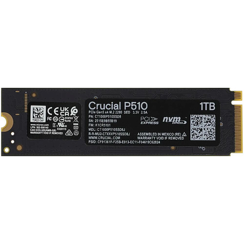 Внутренний SSD-накопитель 1000Gb Crucial P510 (CT1000P510SSD8) M.2 2280 PCIe NVMe 5.0 x4