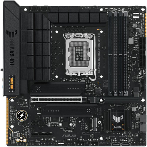 Материнская плата ASUS TUF Gaming B760M-Plus WiFi II B760 Socket-1700 4xDDR5, 4xSATA3, RAID, 3xM.2, 2xPCI-E16x, 3xUSB3.2, 1xUSB3.2 Type C, DP, HDMI, WiFi, 2.5Glan, mATX
