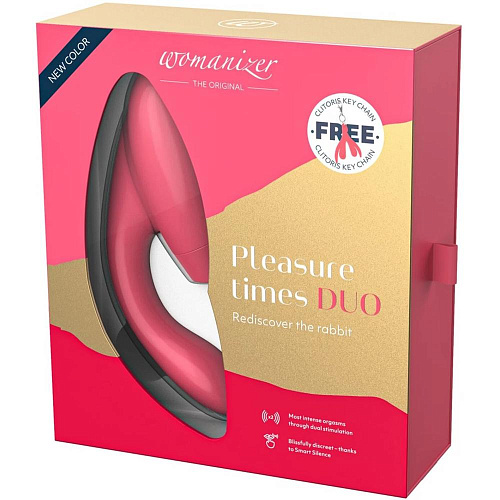 Стимулятор клитора Womanizer Duo, Raspberry