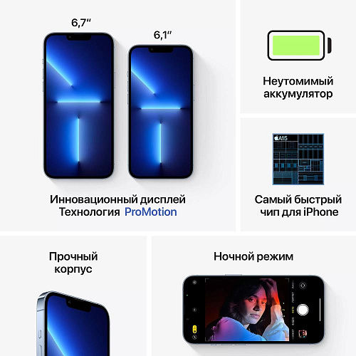 Смартфон Apple iPhone 13 Pro Max 512GB Sierra Blue MLMW3RU/A