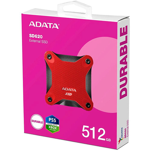 Внешний SSD-накопитель 512Gb A-DATA SD620 SD620-512GCRD (SSD) USB 3.1 Type C красный