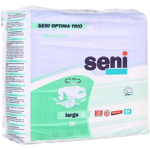 Подгузники для взрослых Seni Optima Trio, 80-125 см., L (10 шт.)