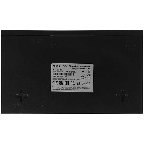 Коммутатор Cudy GS1010P неуправляемый 8 портов 10/100/1000Мбит/с PoE+, 2 порта 10/100/1000Мбит/с uplink